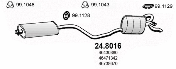 24.8016 ASSO Средний / конечный глушитель ОГ (фото 1)
