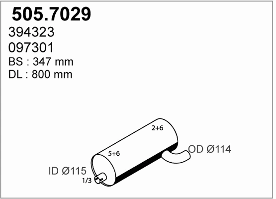505.7029 ASSO Средний / конечный глушитель ОГ (фото 1)