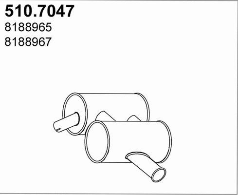 510.7047 ASSO Средний / конечный глушитель ОГ (фото 1)