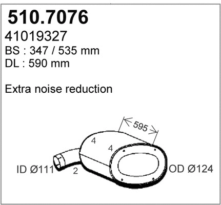 510.7076 ASSO Средний / конечный глушитель ОГ (фото 1)