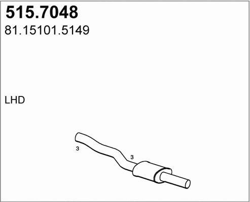 515.7048 ASSO Средний / конечный глушитель ОГ (фото 1)