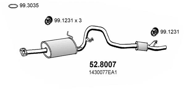52.8007 ASSO Средний / конечный глушитель ОГ (фото 1)