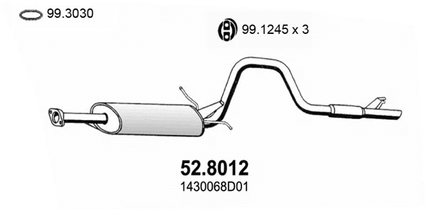 52.8012 ASSO Средний / конечный глушитель ОГ (фото 1)