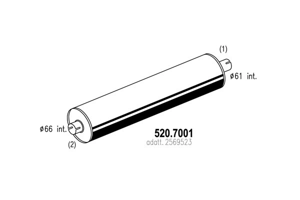 520.7001 ASSO Средний / конечный глушитель ОГ (фото 1)