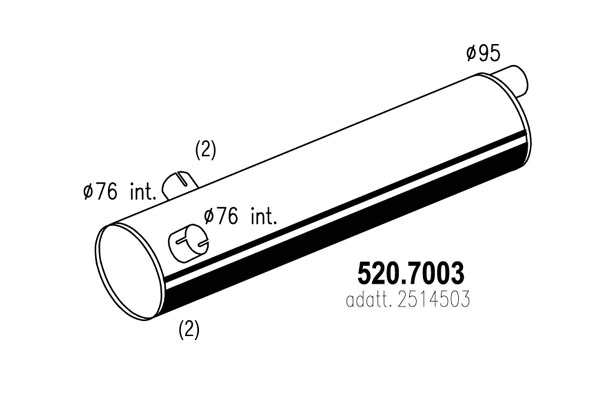 520.7003 ASSO Средний / конечный глушитель ОГ (фото 1)