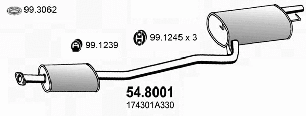 54.8001 ASSO Средний / конечный глушитель ОГ (фото 1)