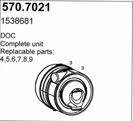 570.7021 ASSO Средний / конечный глушитель ОГ (фото 1)