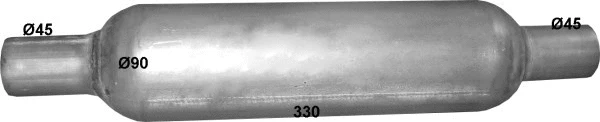 00.234 POLMOSTROW Средний глушитель выхлопных газов, универсальный (фото 1)