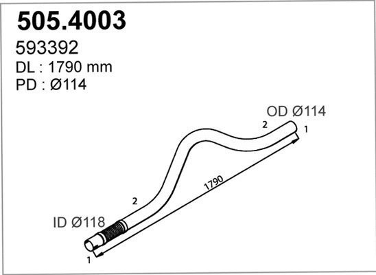 505.4003 ASSO Гофрированная труба, выхлопная система (фото 1)