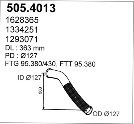 505.4013 ASSO Гофрированная труба, выхлопная система (фото 1)