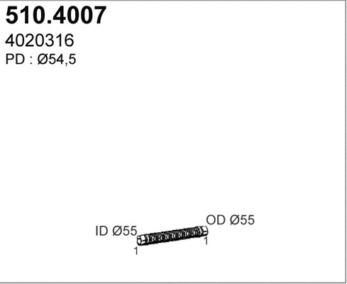 510.4007 ASSO Гофрированная труба, выхлопная система (фото 1)