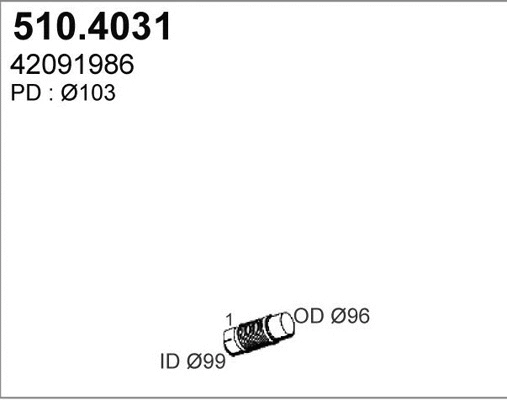 510.4031 ASSO Гофрированная труба, выхлопная система (фото 1)