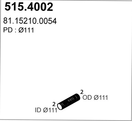 515.4002 ASSO Гофрированная труба, выхлопная система (фото 1)
