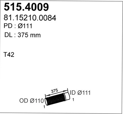 515.4009 ASSO Гофрированная труба, выхлопная система (фото 1)