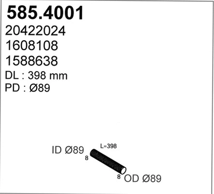 585.4001 ASSO Гофрированная труба, выхлопная система (фото 1)
