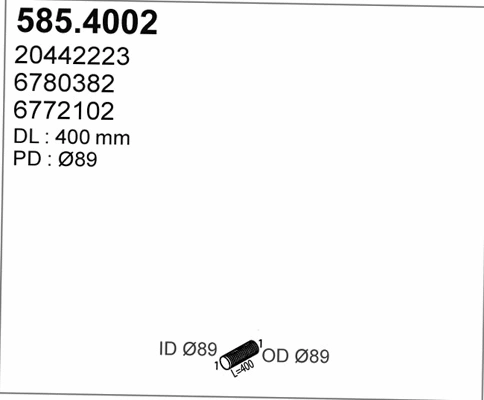 585.4002 ASSO Гофрированная труба, выхлопная система (фото 1)