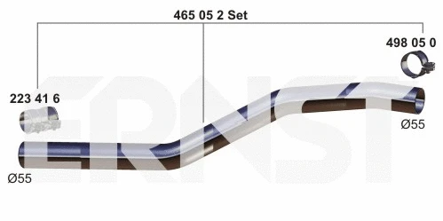 465052 ERNST Ремонтная трубка, сажевый / частичный фильтр (фото 1)