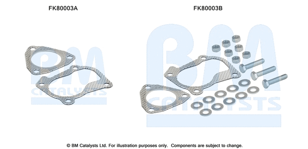 FK80003 BM CATALYSTS Монтажный комплект, катализатор (фото 1)