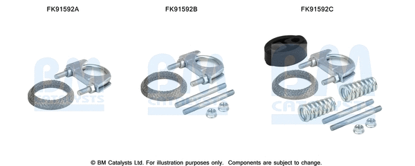 FK91592 BM CATALYSTS Монтажный комплект, катализатор (фото 1)