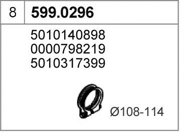 599.0296 ASSO Монтажный комплект, глушитель (фото 1)