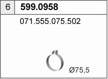 599.0958 ASSO Монтажный комплект, глушитель (фото 1)