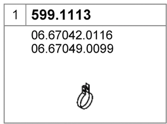 599.1113 ASSO Монтажный комплект, глушитель (фото 1)