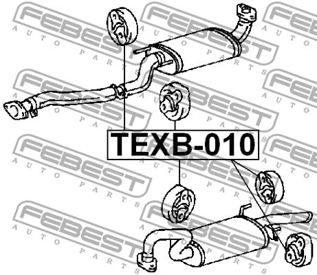 TEXB-010 FEBEST Кронштейн, труба выхлопного газа (фото 2)