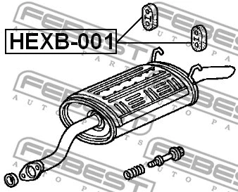 HEXB-001 FEBEST Монтажный комплект, система выпуска (фото 2)