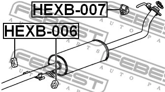 HEXB-007 FEBEST Монтажный комплект, система выпуска (фото 2)