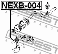 NEXB-004 FEBEST Монтажный комплект, система выпуска (фото 2)