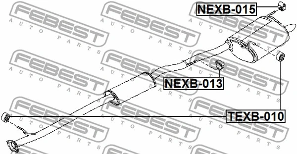 NEXB-015 FEBEST Монтажный комплект, система выпуска (фото 2)