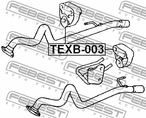 TEXB-003 FEBEST Монтажный комплект, система выпуска (фото 2)