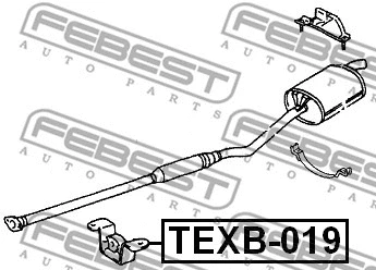 TEXB-019 FEBEST Монтажный комплект, система выпуска (фото 2)