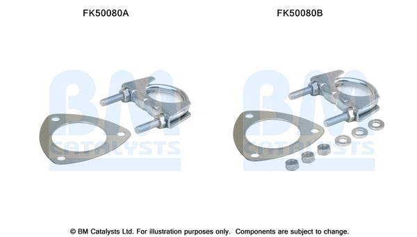 FK50080 BM CATALYSTS Монтажный комплект, труба выхлопного газа (фото 1)