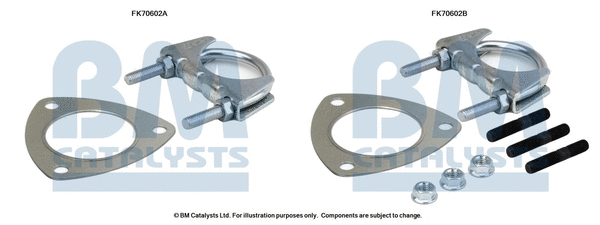 FK70602 BM CATALYSTS Монтажный комплект, труба выхлопного газа (фото 1)