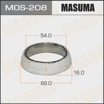 MOS-208 MASUMA Уплотнительное кольцо, труба выхлопного газа (фото 1)