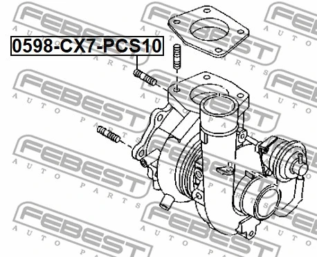 0598-CX7-PCS10 FEBEST Болт, выпускной коллектор (фото 2)