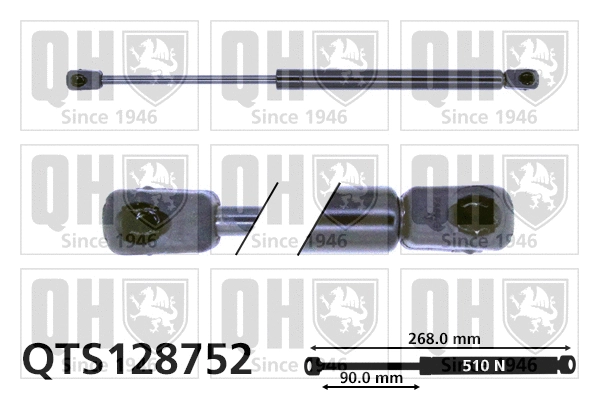 QTS128752 QUINTON HAZELL Газовая пружина, крышка багажник (фото 1)