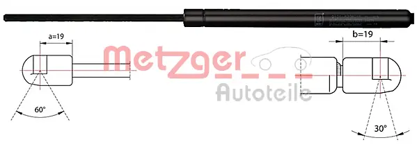 2110516 METZGER Газовая пружина, крышка багажник (фото 1)