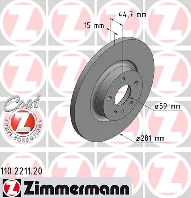 110.2211.20 ZIMMERMANN Тормозной диск (фото 1)