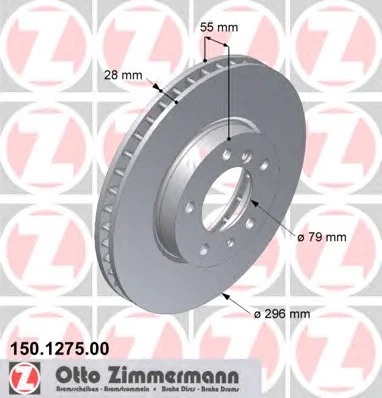 150.1275.00 ZIMMERMANN Тормозной диск (фото 1)