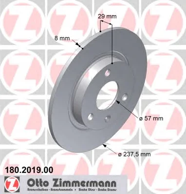 180.2019.00 ZIMMERMANN Тормозной диск (фото 1)