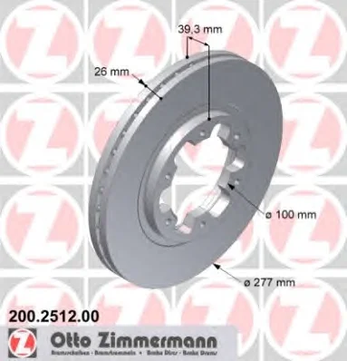200.2512.00 ZIMMERMANN Тормозной диск (фото 1)