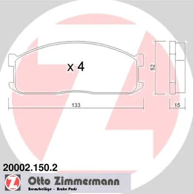 20002.150.2 ZIMMERMANN Тормозные колодки (фото 1)