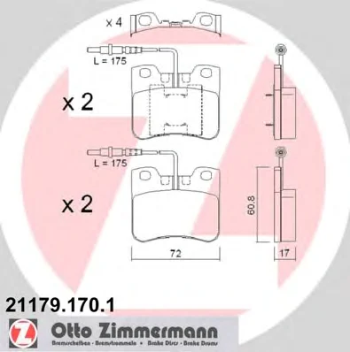 21179.170.1 ZIMMERMANN Тормозные колодки (фото 1)