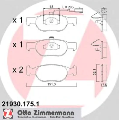 21930.175.1 ZIMMERMANN Тормозные колодки (фото 1)
