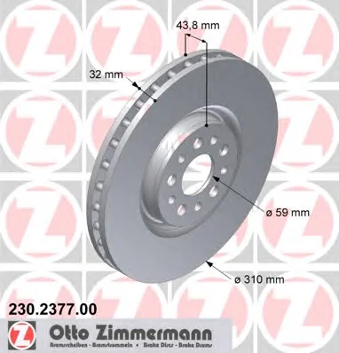 230.2377.00 ZIMMERMANN Тормозной диск (фото 1)