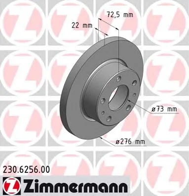 230.6256.00 ZIMMERMANN Тормозной диск (фото 1)