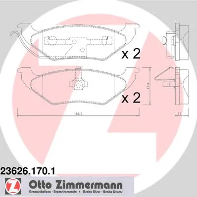 23626.170.1 ZIMMERMANN Тормозные колодки (фото 1)