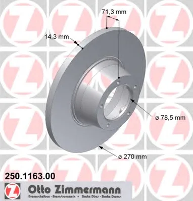 250.1163.00 ZIMMERMANN Тормозной диск (фото 1)